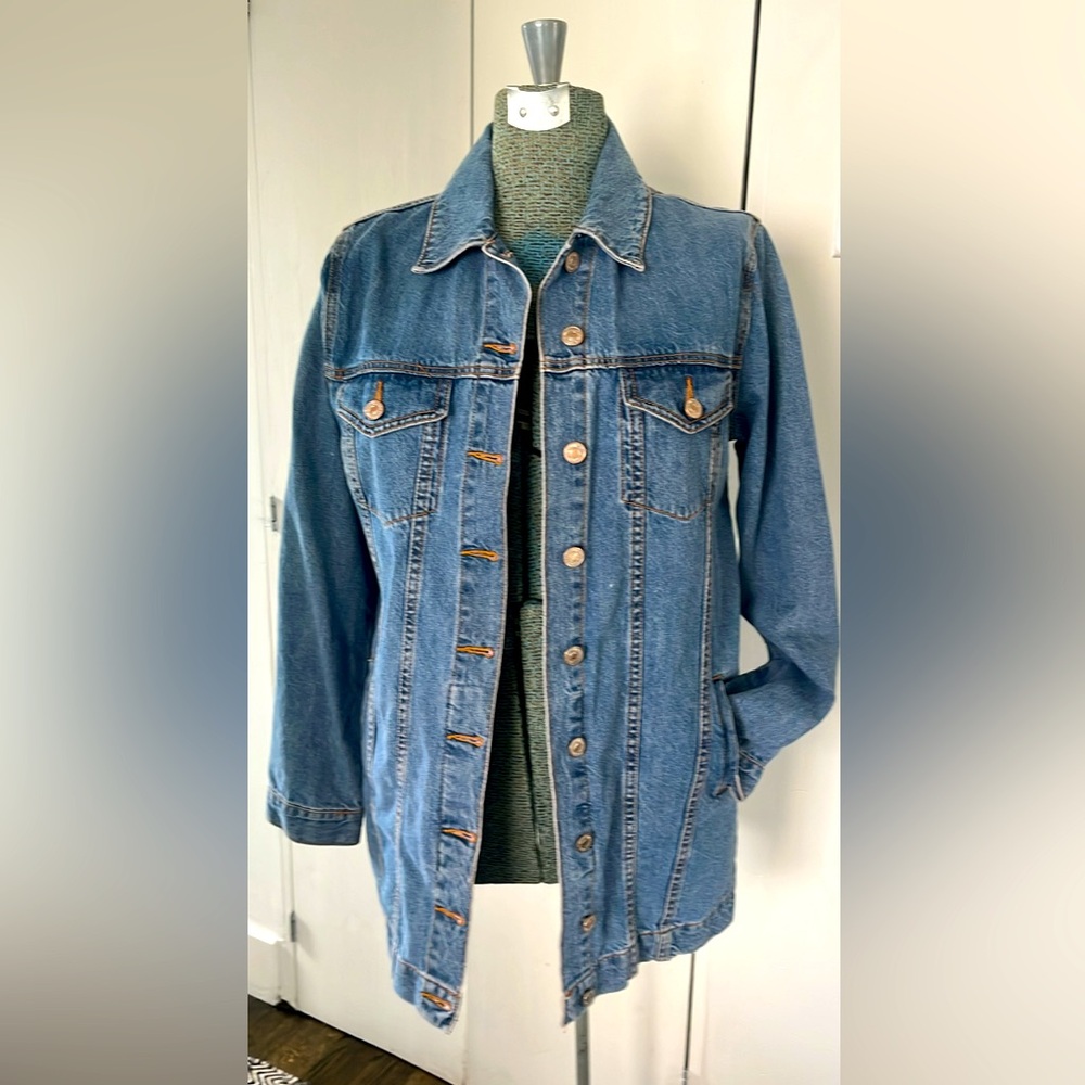 Classic Blue Denim Jacket Longer Style